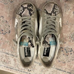 Golden Goose Superstar Sneakers with Snake Pattern